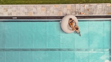 Indoor pool, outdoor pool, open 7:00 AM to 10:00 PM, pool umbrellas