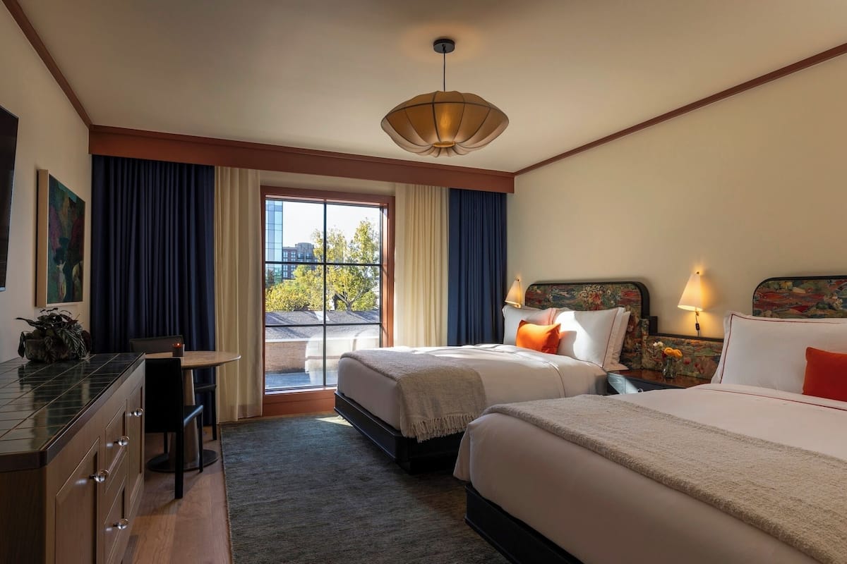 Standard Room, 2 Queen Beds, Mobility Accessible, Non Smoking | In-room safe, blackout drapes, soundproofing, iron/ironing board