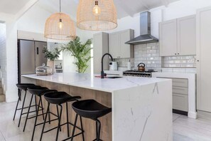 House, Multiple Beds, Pool Access, Pool View (Flamingo Villa ) | Private kitchen | Fridge, microwave, oven, stovetop