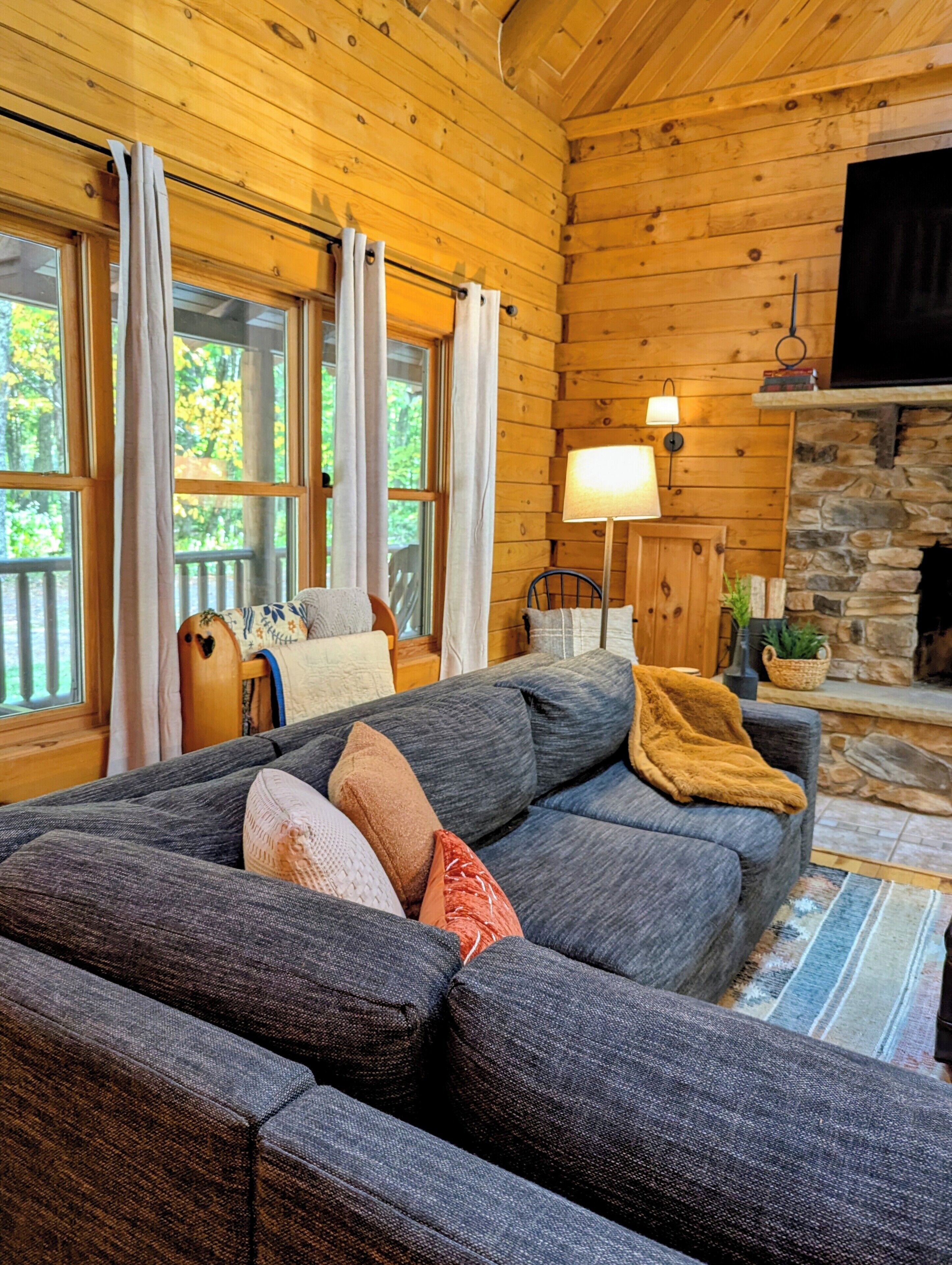 Smart TV, fireplace, computer monitors, printers