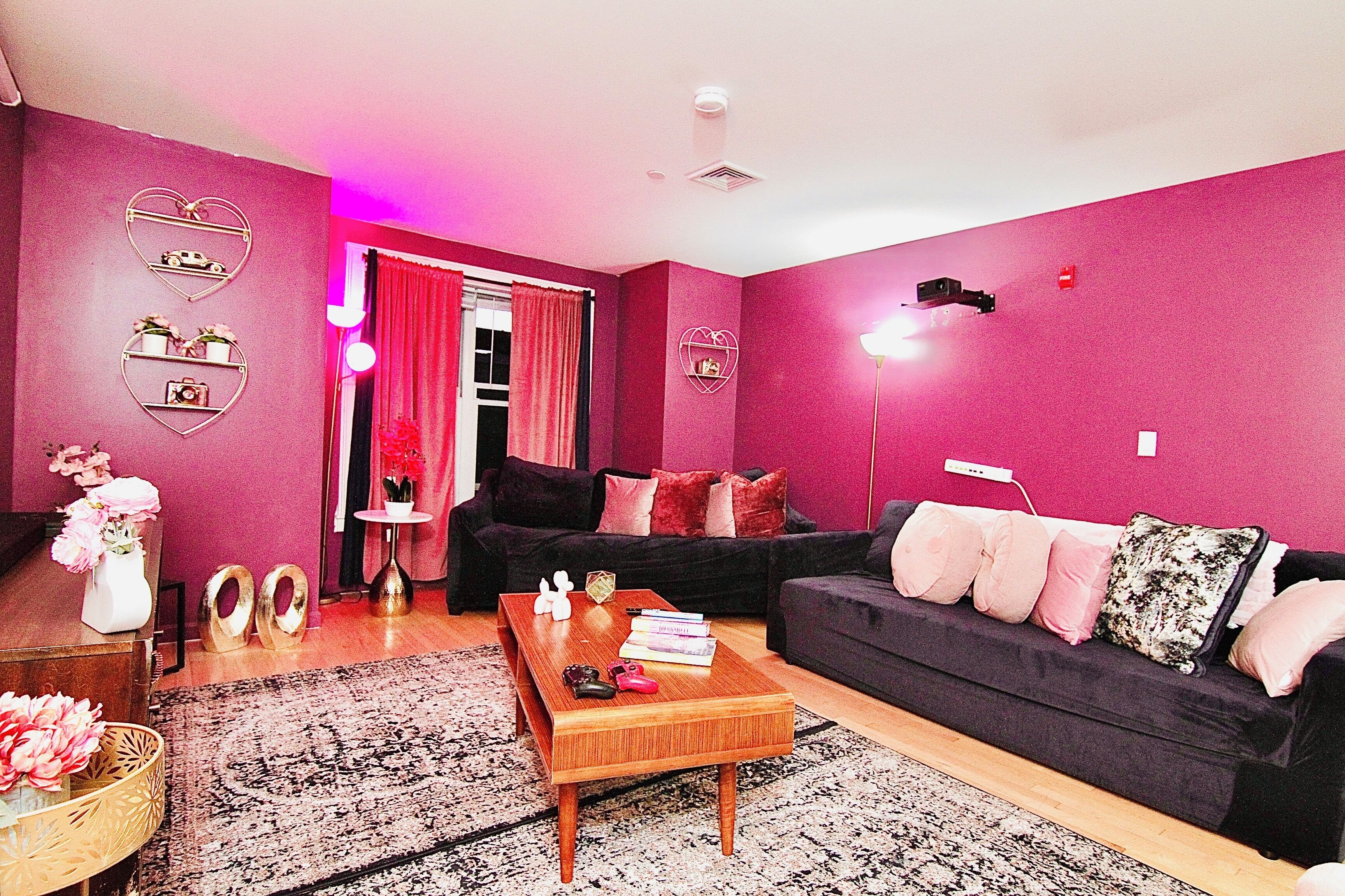 TV connectée, cheminée, jeux vidéo, lecteur de DVD