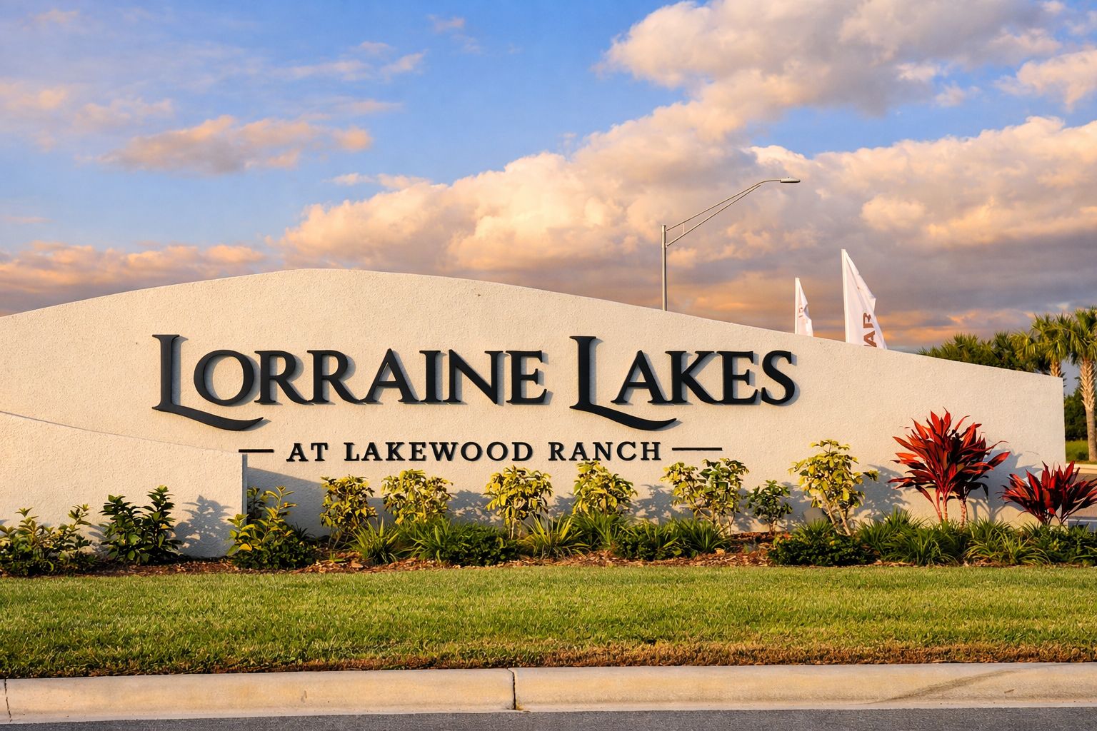 A sign for Lorraine Lakes at Lakewood Ranch.
