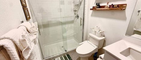 Shower, hair dryer, bidet, soap