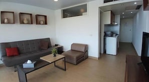 Living area - Beach apartment with Pool and direct beach access (Tabarja)