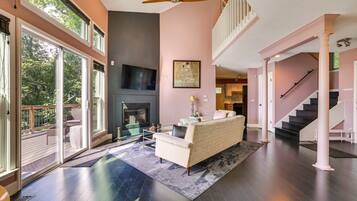 Televisión, chimenea