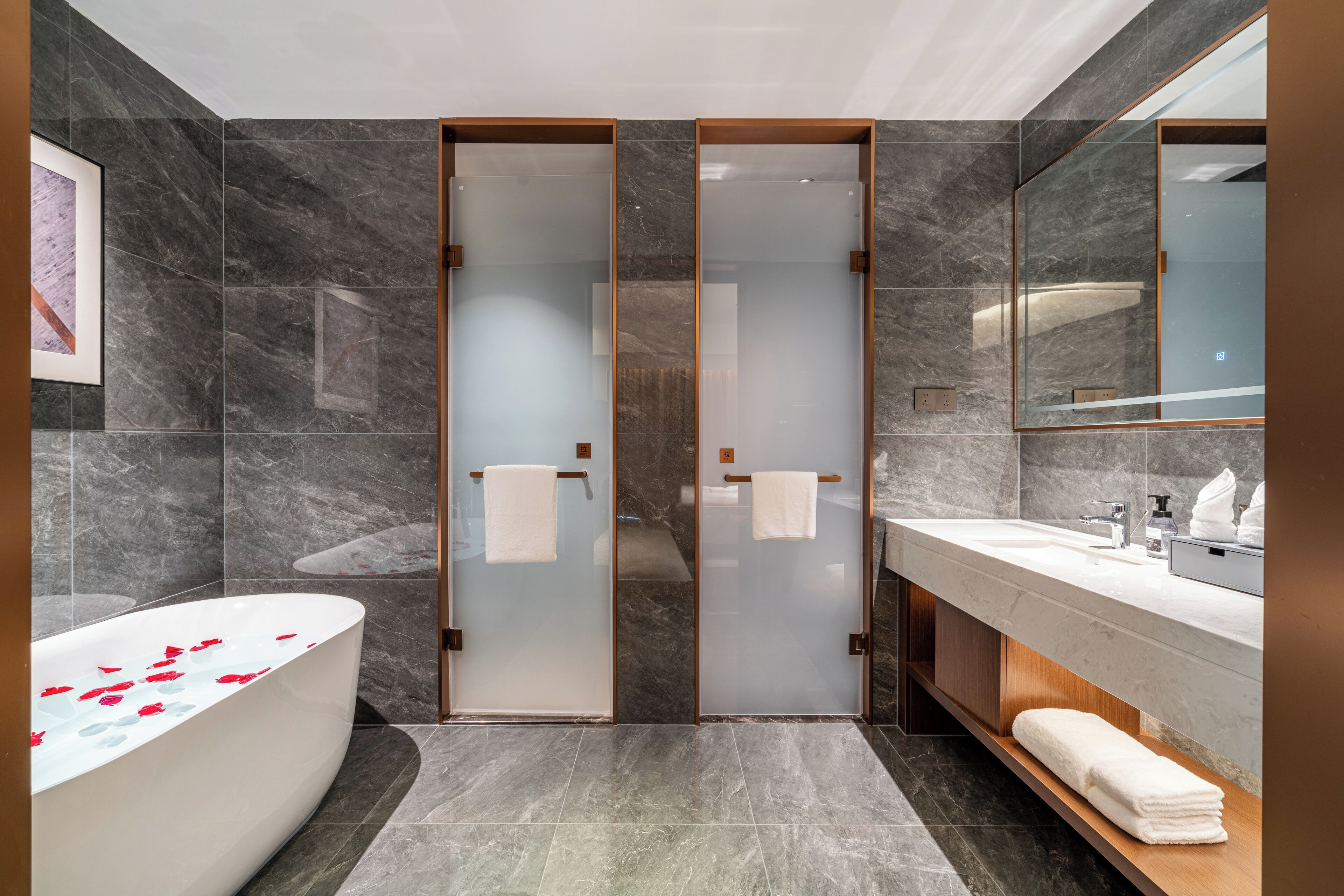 Suite Premium, 1 letto king, non fumatori | Bagno | Asciugacapelli, pantofole
