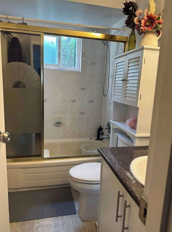 Shower, bidet, toilet paper