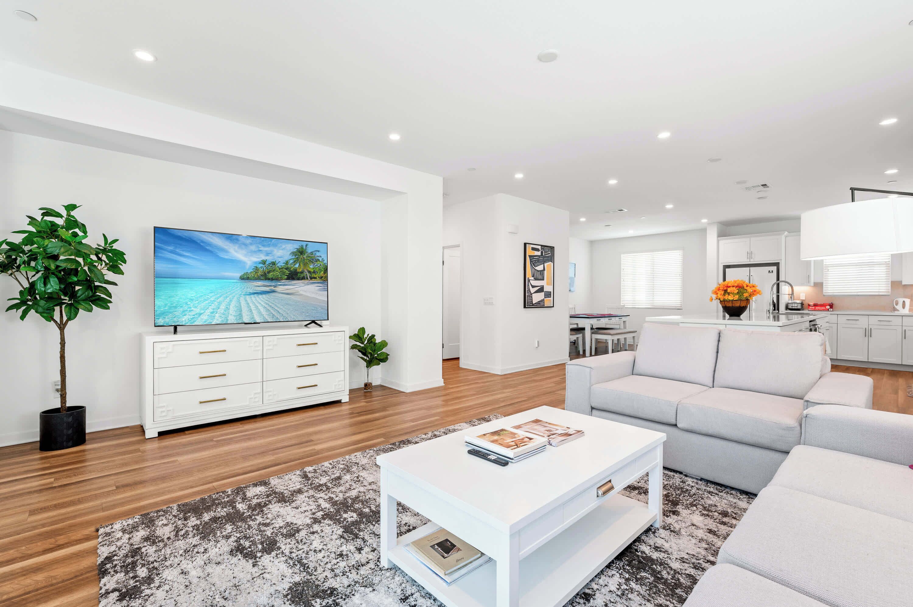 Townhome, 1 Queen Bed, Patio, Garden View (148 A, Irvine-2) | Living area | 42-inch flat-screen TV with digital channels