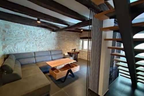 Villa (Villa Galant with Pool & Sauna Maruž) | Living room | 32-inch flat-screen TV with cable channels