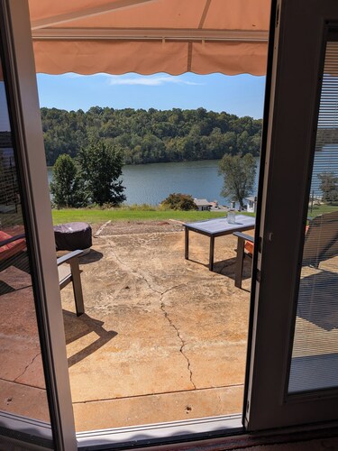 Mid-Century lake view home.