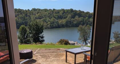 Mid-Century lake view home.