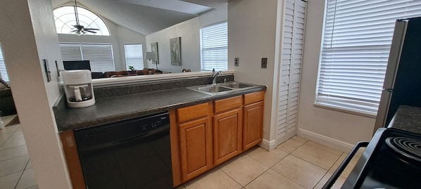 Microwave, oven, stovetop, dishwasher
