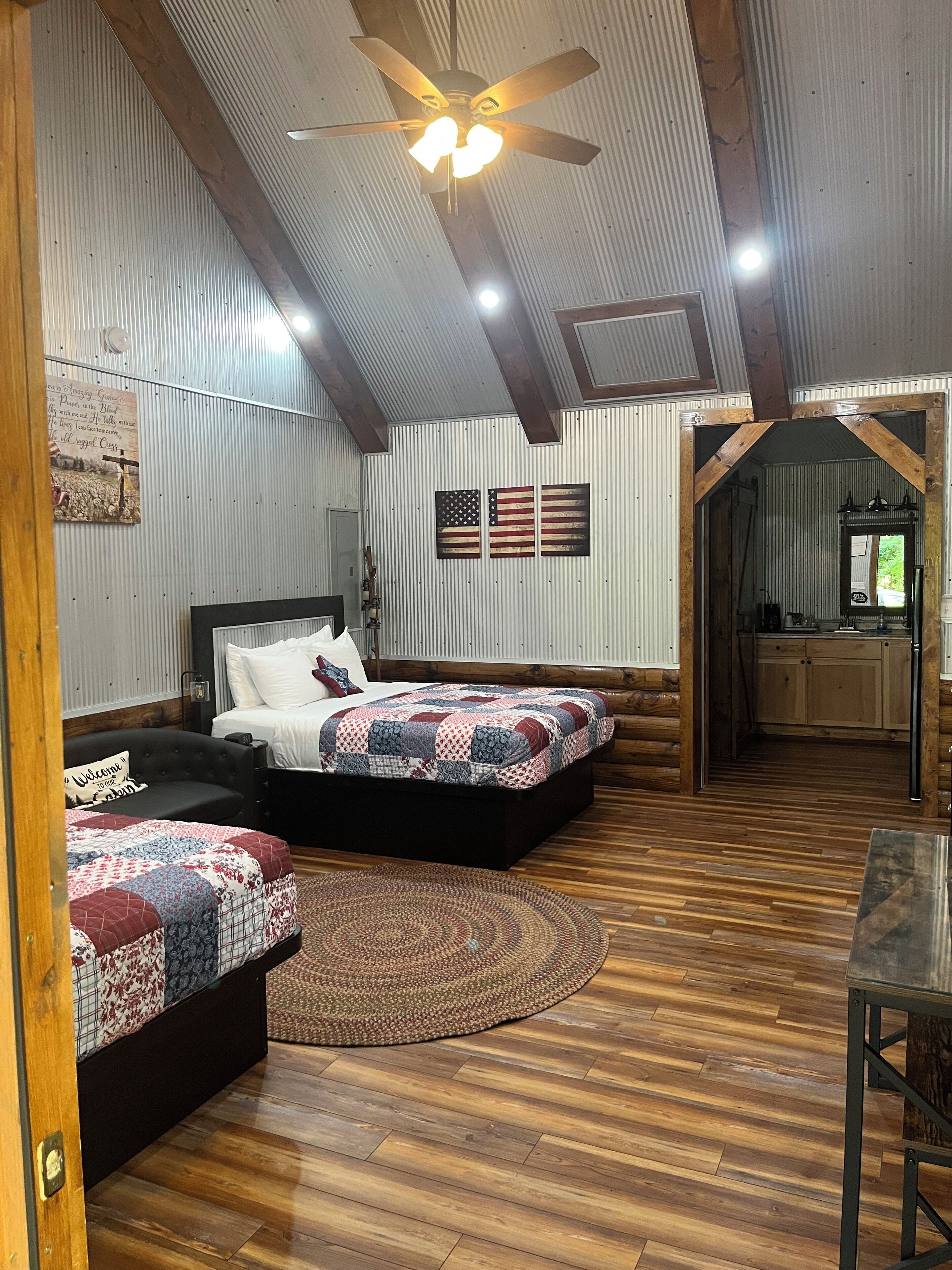 Cabin, 2 Queen Beds, Kitchenette | Free WiFi, bed sheets