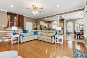 Smart TV, fireplace, video games, books