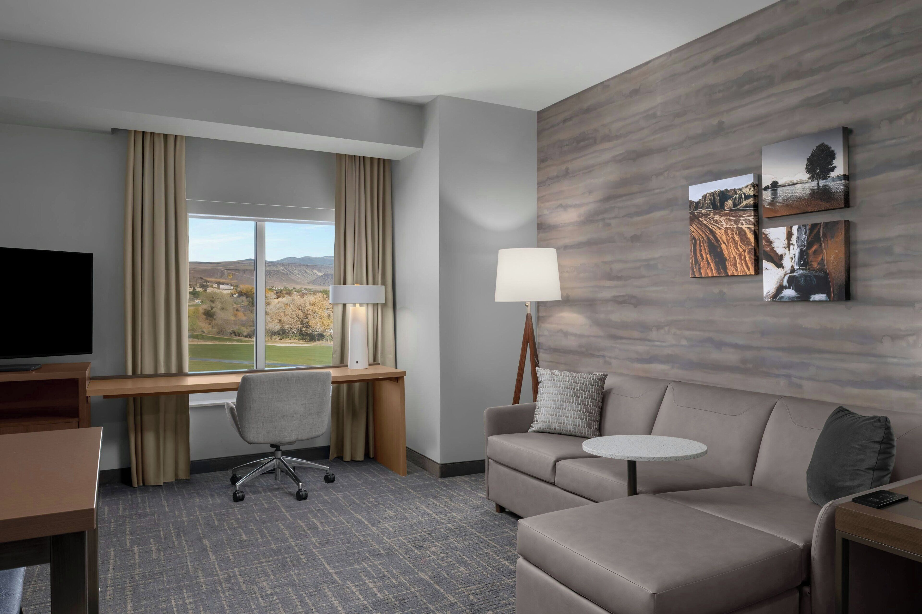 55-inch flat-screen TV with digital channels, Netflix, Hulu