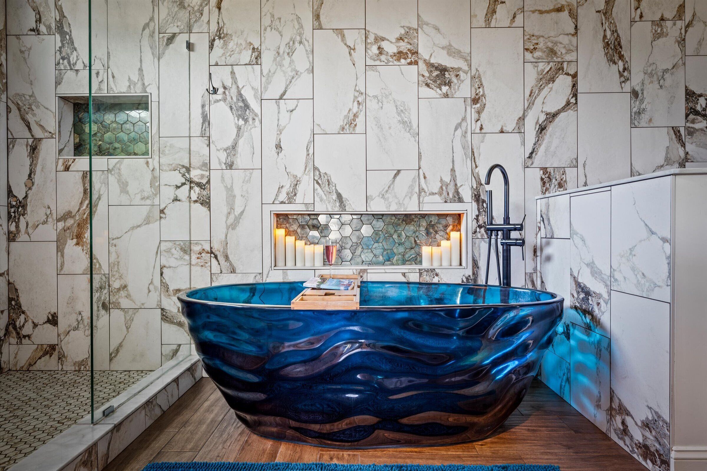 Douche, serviettes fournies