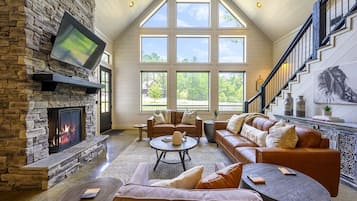 Smart TV, fireplace, video games