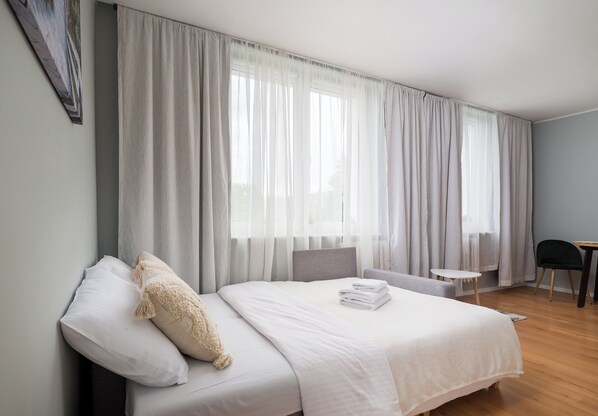 Iron/ironing board, WiFi, bed sheets