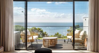 San Remo Luxe 2, large modern home with 180-degree bay views, outdoor spa.