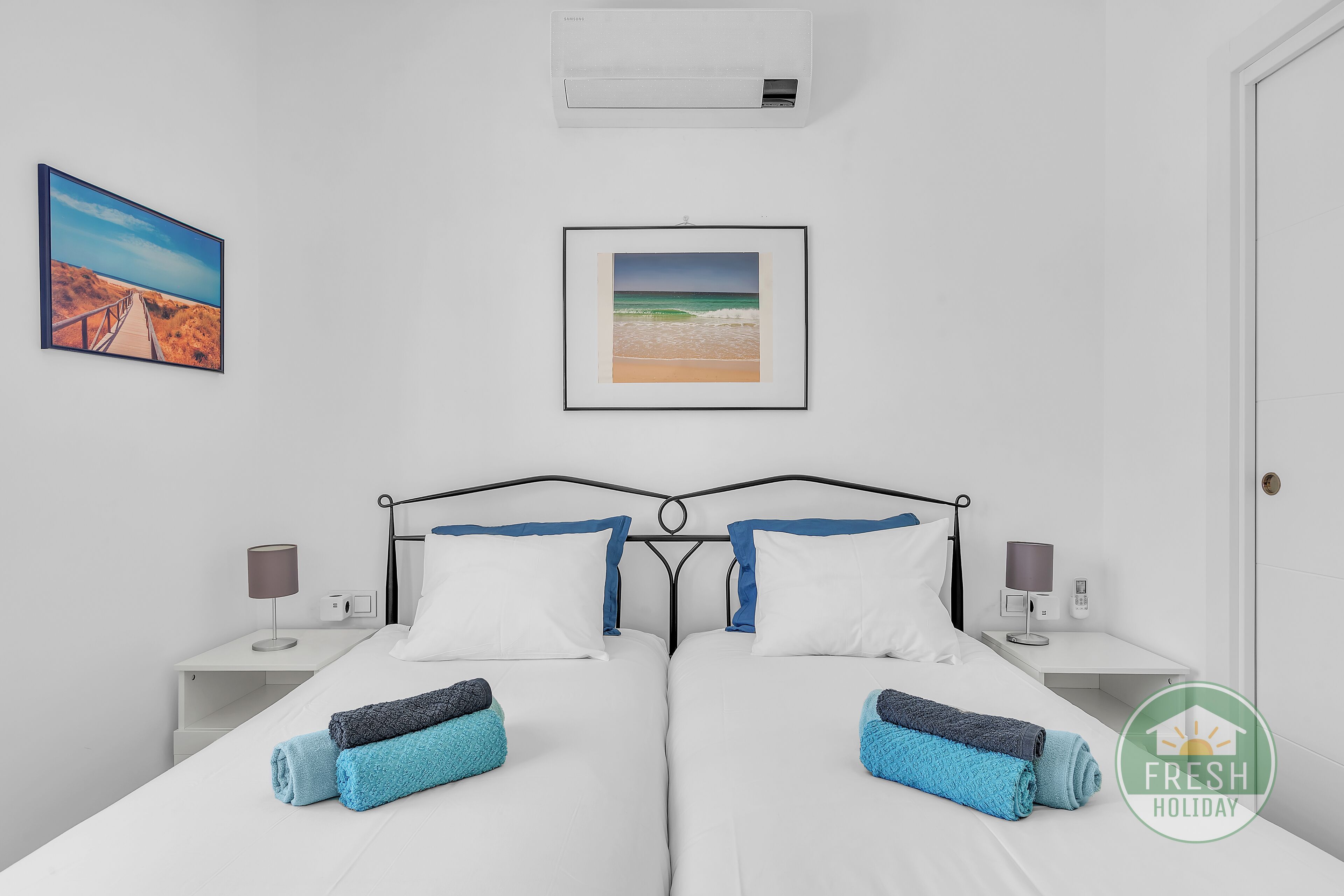 2 عدّة غرف نوم ومكواة/لوح كي وواي فاي وملاءات أسرّة