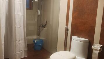 Deluxe Double Room | Bathroom | Shower, hair dryer, slippers, towels