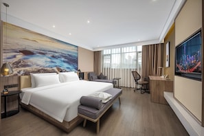 Luxury Suite, City View | Desk, laptop workspace, soundproofing, iron/ironing board