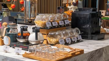 Free daily self-service breakfast