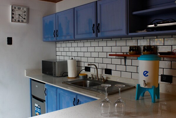Microondas, horno, placa de cocina