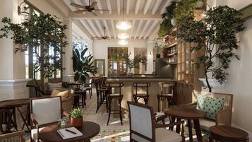 Breakfast, lunch, dinner served; garden views