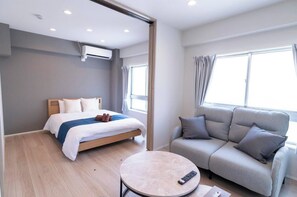 1 slaapkamer, een bureau, gratis wifi, beddengoed