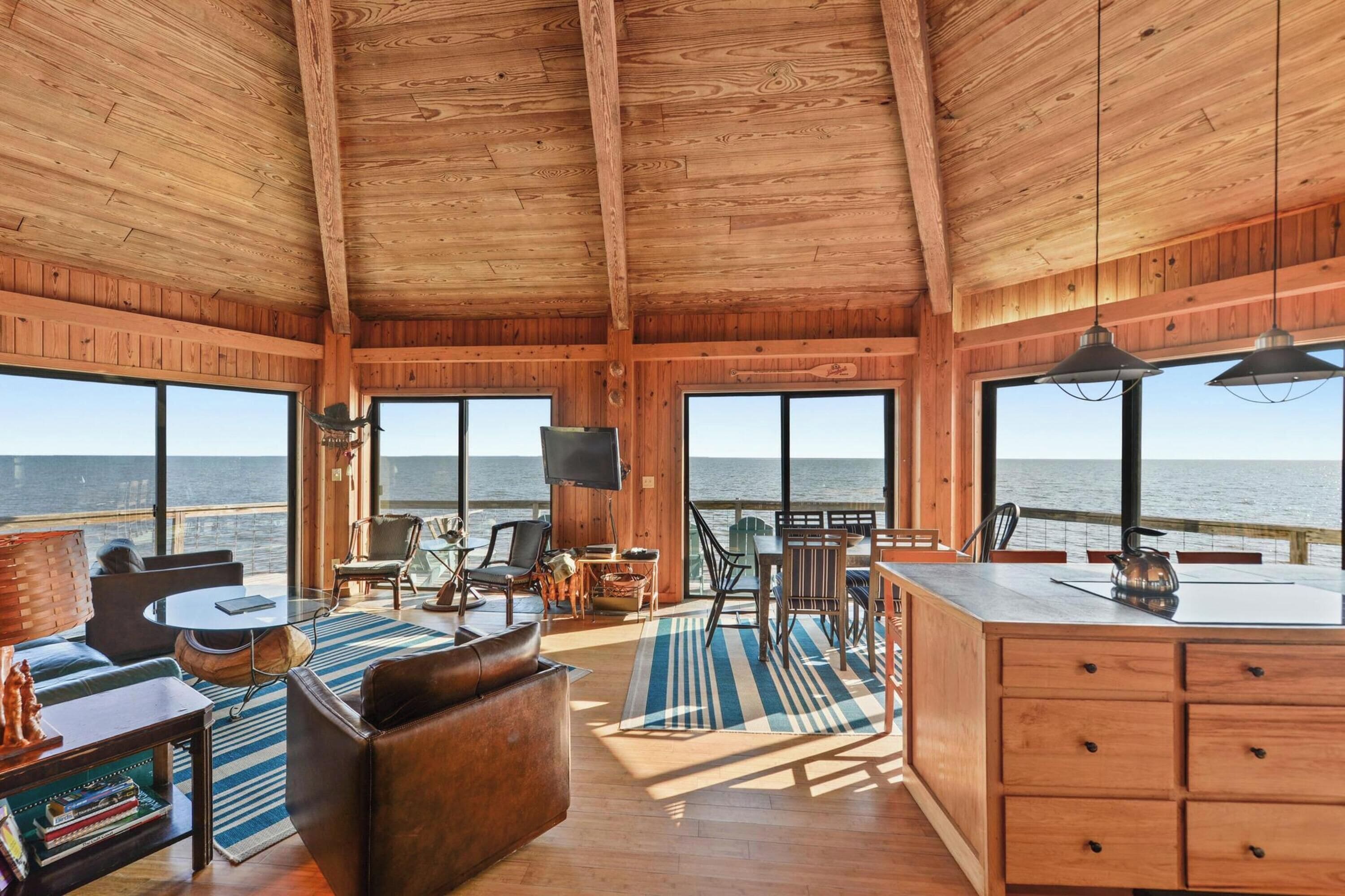 Signature House, 3 Bedrooms, Patio, Beach View | Living room | 50-inch Smart TV with digital channels