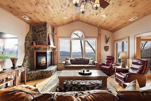Smart TV, fireplace, video games, table football