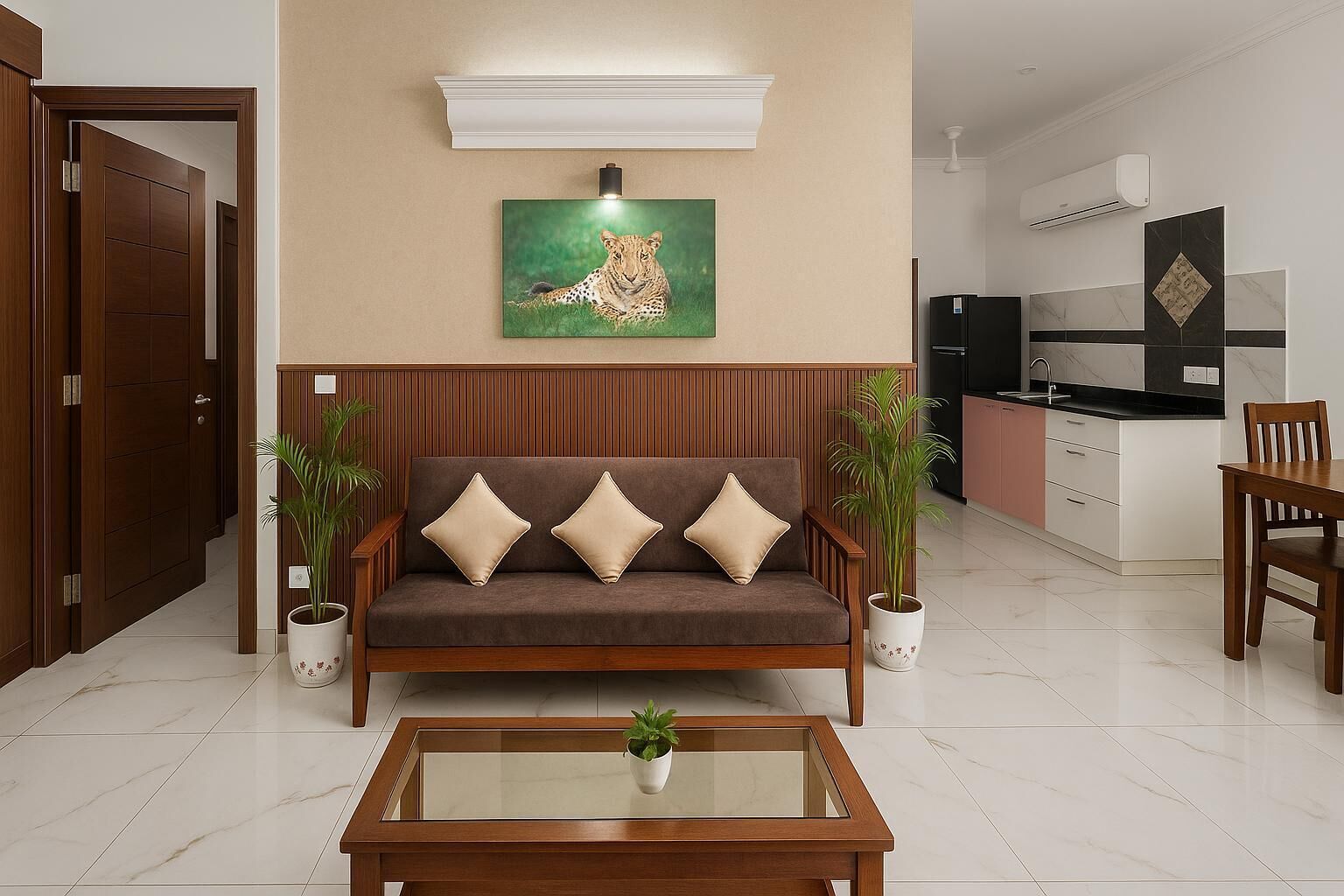 Basic Apartment, Balcony, City View | Living area | 32-inch LCD TV with cable channels