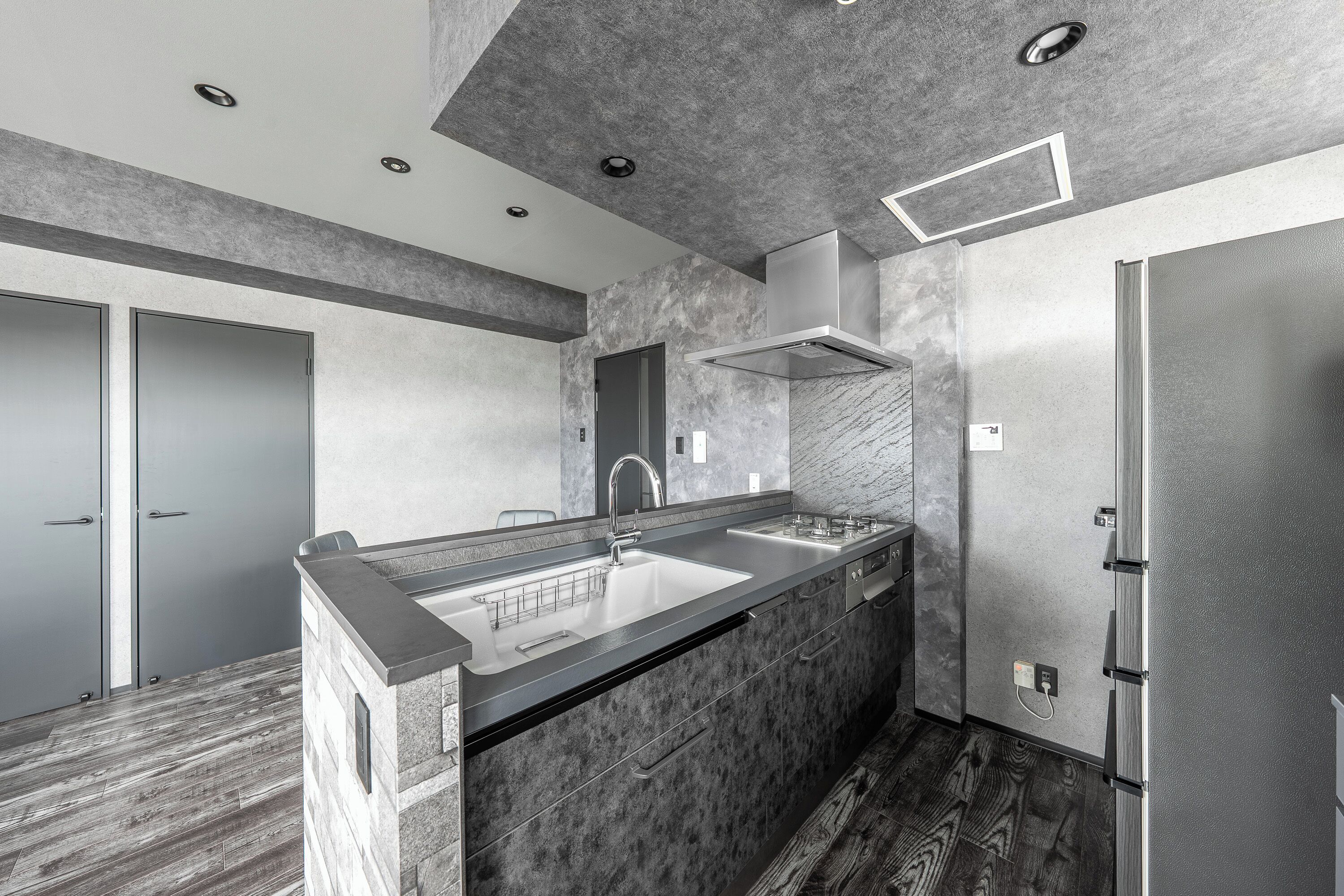 Fridge, microwave, stovetop, toaster