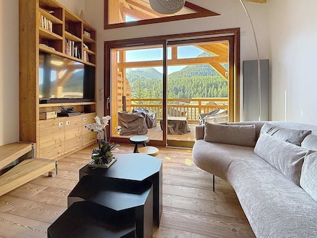 Coin séjour. Alpina Vista | Appartement design 6 pers. ski-in/ski-out