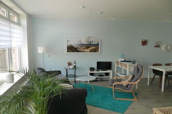 Smart TV, DVD player, books