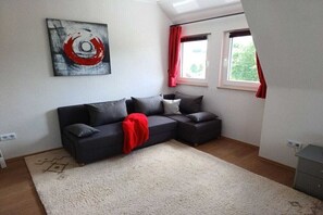 TV connectée, cheminée, livres