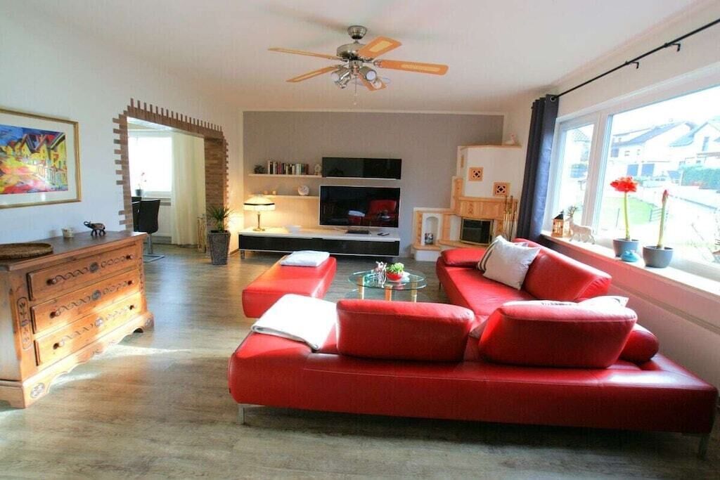 Smart TV, fireplace, video games, DVD player