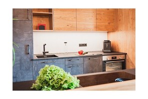 Fridge, oven, stovetop, dishwasher