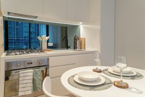 Microwave, oven, stovetop, dishwasher