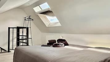 1 slaapkamer, een strijkplank/strijkijzer, wifi, beddengoed