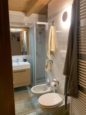 SĂšche-cheveux, bidet, serviettes fournies, papier toilette