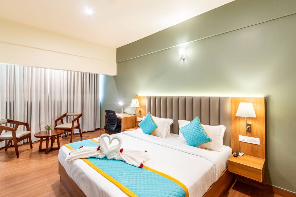 Phòng Premium | Bộ trải giường bằng vải cotton Ai Cập, bộ đồ giường cao cấp 