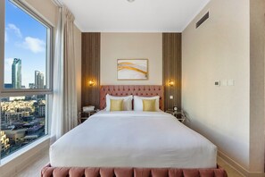 Apartment, Balcony, Garden View | In-room safe, iron/ironing board, free WiFi - Durrani Homes - Lumina Grand 3BR with Burj khalifa and Fountain Views (Dubai)