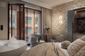 Luxury-Studio, Balkon | Allergikerbettwaren, individuell dekoriert, individuell eingerichtet