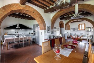 Villa, Patio, Garden View | Private kitchen | Fridge, stovetop, espresso maker, highchair