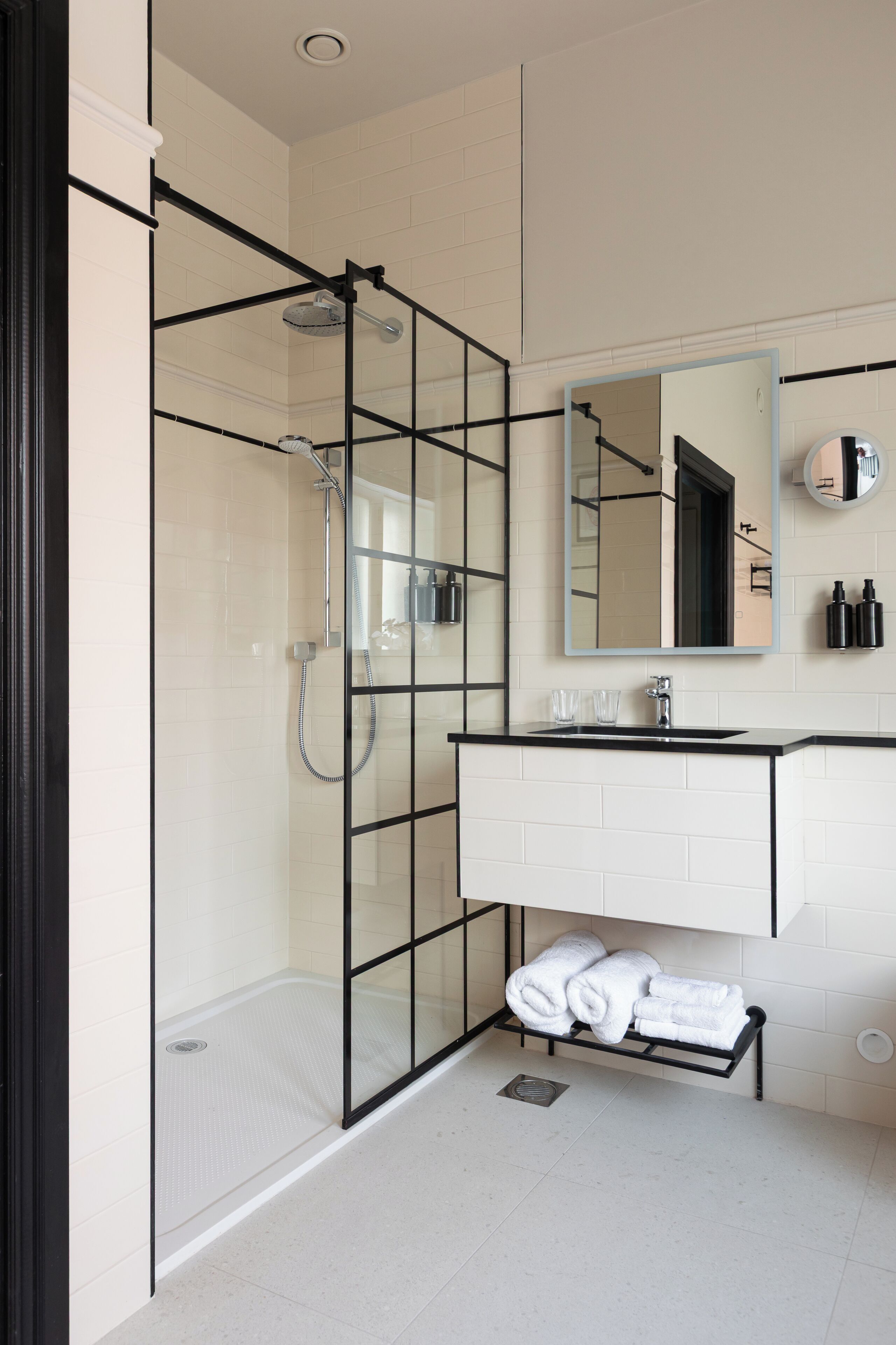 Designer toiletries, hair dryer, bathrobes, slippers