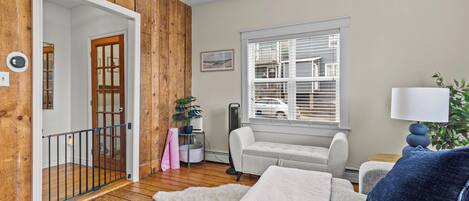 TV, fireplace, offices