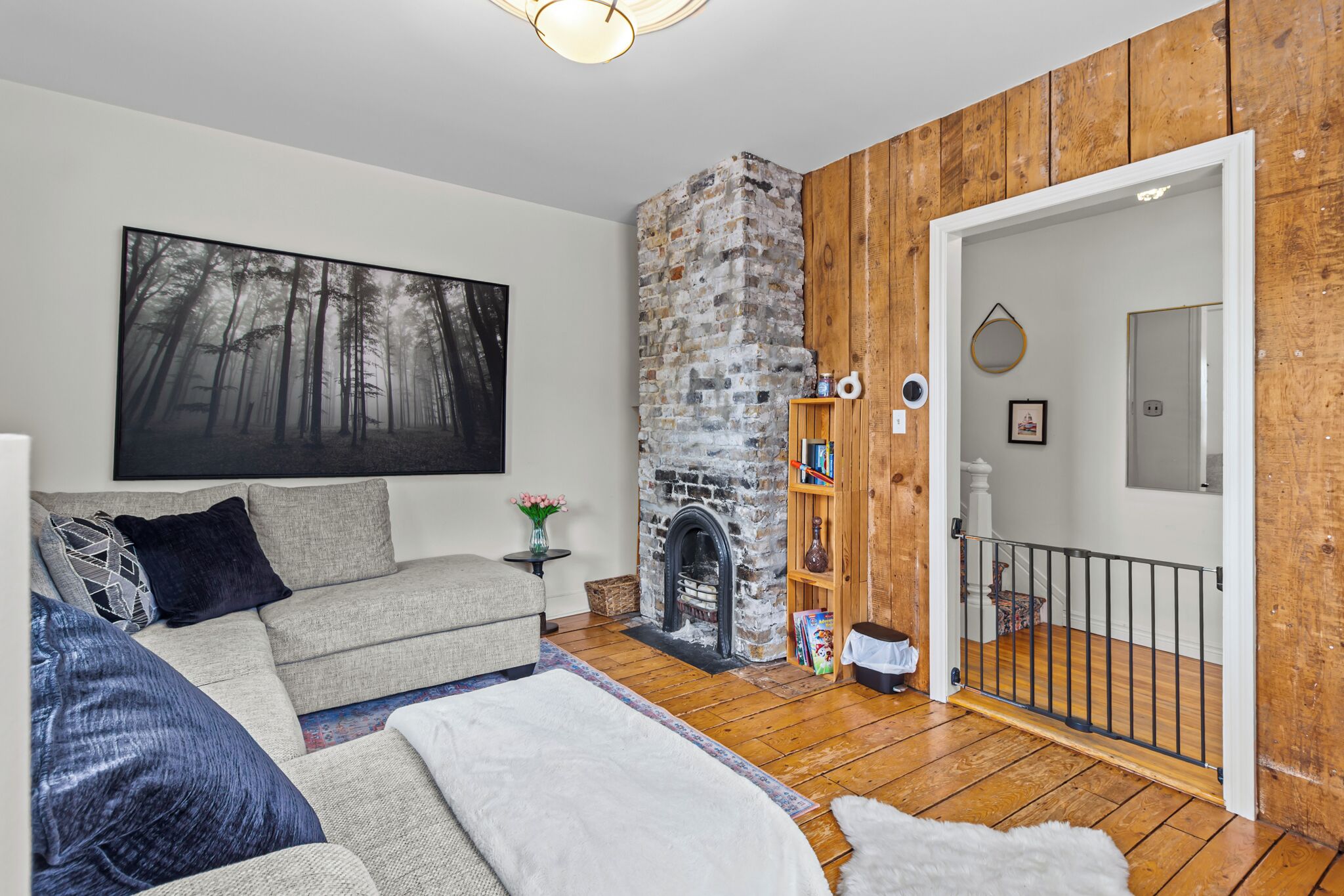 TV, fireplace, offices