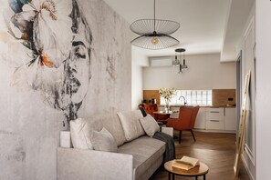 Apartamento de diseño | Cocina básica privada | Cafetera o tetera, hervidor eléctrico, trona infantil y especias